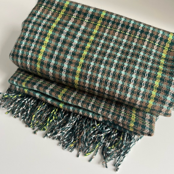 Urban Outfitters Blue + Green Plaid Scarf - Picture 1 of 5